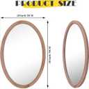 sawsile Oval Wood Mirror,20x30 inch Rustic Farmhouse Natural Wooden Frame Boho Beads Wall Mirror for Bathroom,Living Room,Bedroom or Entryway