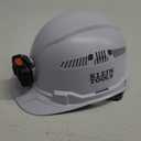 Klein Tools 60113RL Hard Hat, Rechargeable Headlamp, Vented, Cap Style, Padded Self-Wicking Odor-Resistant Sweatband, White