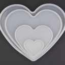 4Set Love Heart Shape Epoxy Mold  Size 18cm, 15cm, 10cm, 5.2cm DIY Resin Casting Silicone Mold (Not Deep Heart)