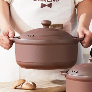 Natural Terracotta Casserole with Lids Clay Pots for Cooking, Unglazed Earthenware Rice Pots (UpgradeT1-1QT)