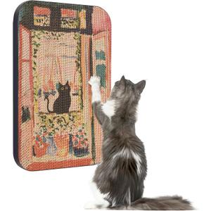 Art Cat Scratcher, Wall-Mountable Cat Scratching Board, Cat Wall Scratcher 16.7x11x1 Inch Cat Scratch Pad and Cat Scratchers for Indoor Cats Toy Furniture ProtectorThe Open Window