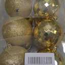 Emopeak 12Pcs Christmas Balls Ornaments for Xmas Christmas Tree - 4 Style Shatterproof Christmas Tree Decorations Hanging Ball for Holiday Wedding Party Decoration (Gold, 3.2"/8CM)