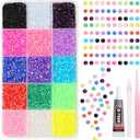 15000Pcs Rhinestones for Bedazzling, 3mm Bedazzler Kit with Flatback Rhinestones, Multicolor Flatback Resin Jelly Gems for Crafting Book Crafts Clothing Shoes Fabric Nail Art Makeup (S1)