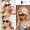 JM Classic Bifocal Reading Sunglasses for Women Vintage Reader Glasses Outdoor UV Protection Black +4.0