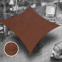 Royal Shade 14' x 14' Brown Square Waterproof Sun Shade Sail Canopy Awning, UPF50+ 98% UV Blockage & Water Resistant rsTADS14, Outdoor Backyard Patio Garden Carport