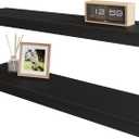 BAMEOS Floating Shelf,Wall Shelf,Decor Wall Mounted Shelves,Hanging Shelf Set L24xW6 for Bathroom Kitchen Living,Kitchen,Room Bedroom Storage,Black (24x6)