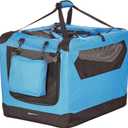 Amazon Basics Portable Soft Pet Dog Crate Carrier Kennel, Foldable, Washable, Up to 25 lbs, 26 x 18 x 18 inches, Blue