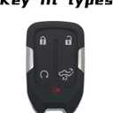 Heavy Key Fob Cover Case Protector for GMC, Keychain, Accessories for 2023 2022 2021 2020 2019 GMC Sierra, Chevy Silverado 1500 2500HD 3500HD (Type-B 5 Buttons)