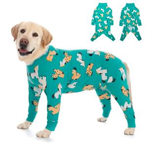 Dog Recovery Suit After Surgery Female Male, Medium Large Dog Neuter Shirt Cone Alternatives Prevent Licking Surgical Onesies (Green Pony, 4XL)