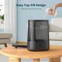 BREEZOME 5L Humidifiers for Bedroom, Ultrasonic Cool Mist Top Fill Humidifier & Essential Oil Diffuser, 360Nozzle, Auto Shut-off, 50H Runtime, Quiet Humidifiers for Large Room, Baby Nursery, Plants