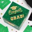 3 x Graduation Decorations 2026 Card Box, Green Gold Congrats Grad Paper Gift Crad Boxes Holder for Class of 2026 Graduation Party Decoration Supplies Table Decor Favors Props Decor, 9 x 9 x 9 inches