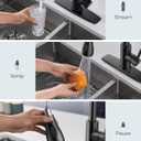 FORIOUS Black Kitchen Faucet with Pull Down Sprayer, High Arc Single Handle Classic Stainless Steel Sink Faucet 1 or 3 Hole, Suitable for Farmhouse Camper Laundry Rv Bar