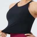 THE GYM PEOPLE Women's Cross Back Sports Bra Halter Neck Workout Crop Tank Tops with Removable Pads (Black, S)
