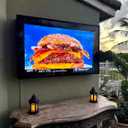 28-32inch Weatherproof Outdoor TV Cover, Hard Cover and Durable, Clear Television Enclosure for Outside, with TV Wall Mount and Cooling Fans Included