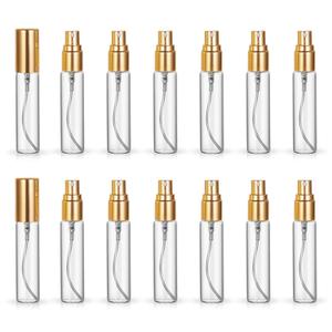 20 Pack Set 10ML Protable Refill Bulk Atomizer Spray Travel Perfume Bottle Hydrating Empty Bottle (Gold Caps)