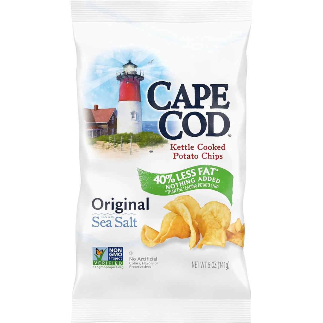 Cape Cod Potato Chips, Potato Chips Reduced Fat, 5 Ounce (EXP 10/17/26)