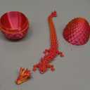 TBOLINE 12" 3D Printed Dragon Egg, Cool 3D Printer Articulated Crystal Dragon Toys for Kids, Surprise Animals Figurines Fidget Dinosaur Eggs Toys for Girls Kids Teen 5-7 4-6 8-12 (Laser Red)