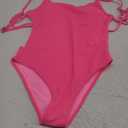 ZAFUL Women's One Piece Swimsuit Ribbed Open Back Bathing Suit Tummy Control Scoop Neck Adjustable Straps High Cut Swimwear (0-seashell Pink) Small