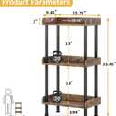 Hosfais Bookshelf Small Book Shelf, 3 Tier Wood Bookcase Industrial Bookshelf Metal Standing Book Shelves Display Book Rack for Living Room Bedroom Home Office (Rustic Brown)