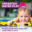 Tub Works Construction Trucks Mold Free Bath Toys, 6 Pack | Sealed, No Hole Bath Toys Design Keeps Moisture Out | Soft, Squeezable & Float on Water | Baby & Toddler Bathtub Toys | Baby Pool Play