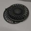 2 Pack Cast Iron Trivet, 7.8'' Sunflower Round Metal Trivets with Rubber Feet Caps, Heavy-Duty Heat Resistant Hot Pot Stand Dishes Holder for Kitchen, Dining Table, Countertop
