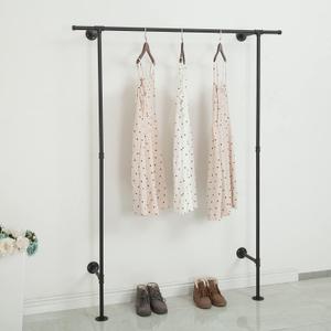 FODUE Industrial Pipe Clothes Rack, Wall Mounted Black Pipe Garment Bar, Multi Purpose Hanging Rod for Closet Storage(Gold) FODUE Industrial Pipe Clothes Rack, Wall Mounted Black Pipe Garment Bar, Multi Purpose Hanging Rod for Closet Storage(Gold)