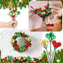 15 Pcs Christmas Tree Picks 7.7 Inch Red Green Gold Christmas Balls Ornaments Wired Picks Berry Stems Xmas Ornaments Red Green Xmas Tree Decoration for Wreaths Garlands Home Office Decor