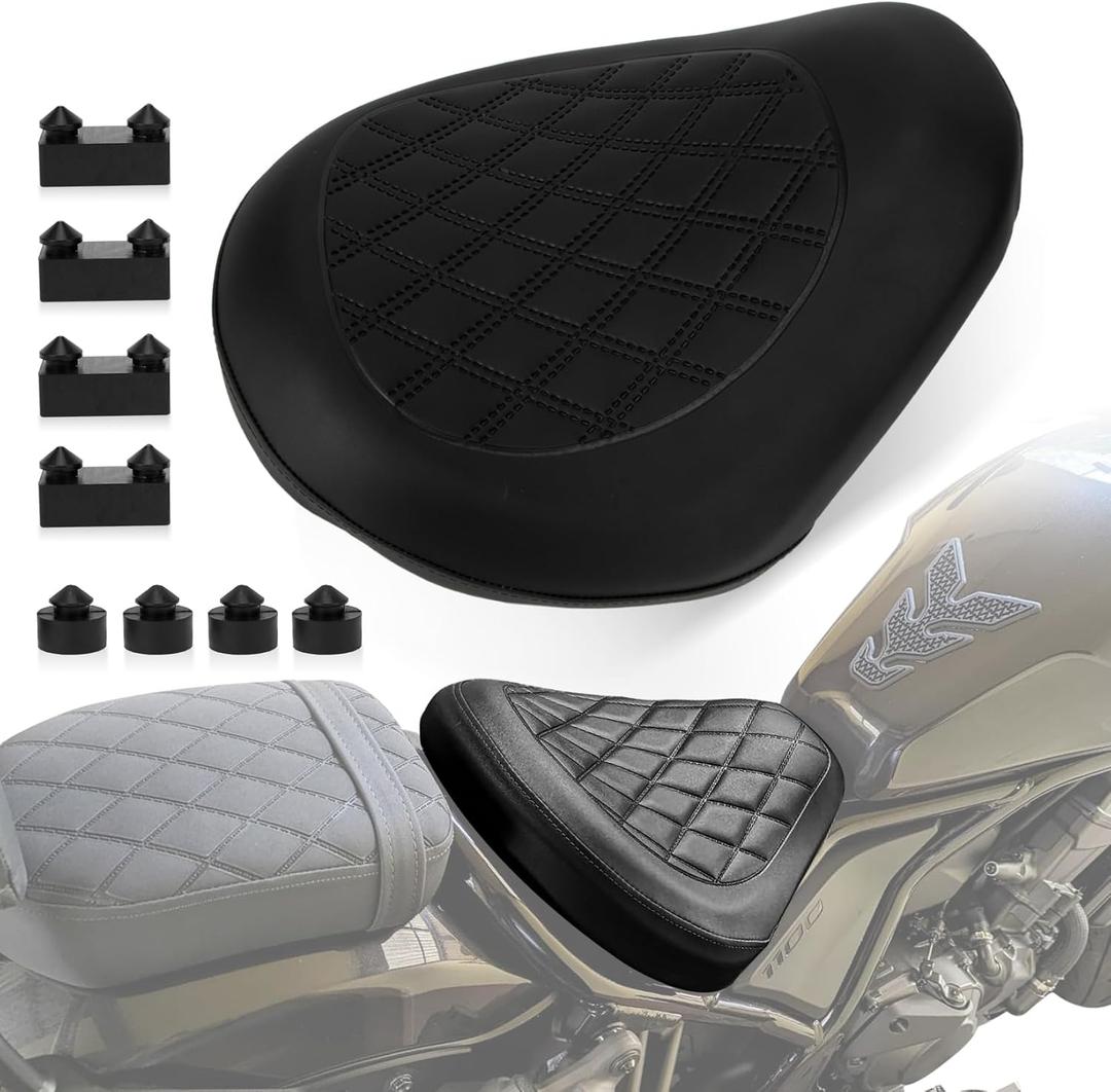 PSLER Motorcycle Front Driver Rider Seat Front Seat Cushion Pillion Pad Replacement for Rebel CMX 1100 CMX1100 2021 2022 2023 2024 Accessories (Black)