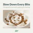 Ceramics Raised Slow Feeder Cat Bowl, Ceramic Elevated and Titled Food Bowl Small Dogs Slow Feeder, Flower Shaped Cute Cat Dish for Dry and Wet Food (Beige, 5.7")