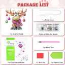 KEYIFA Christmas Diamond Painting Kit, DIY Reindeer Diamond Art for Adults, Diamonds Painting Pendant Special Shaped Rhinestone Window Hanging Ornaments Home Garden Wall Door Decoration, 20cm Width