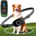 4-in-1 Wireless Dog Fence System Electric Dog Fence with Training Collar & Anti-Bark Collar | Real-Time Pet Status Display | Portable Waterproof Outdoor Pet Containment System