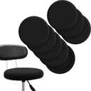 Tatuo Round Bar Stool Seat Covers Washable Stool Cushion Slipcover Elastic Bar Chair Covers for 14-17 Inch Chair (Black, 8 Pieces)