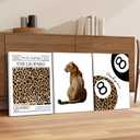 YUFEIART 3 Piece Funky Cheetah Canvas Wall Art Set of 3 12x16