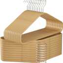 Bamboo Hangers - 50 Pack Slim Coat Hangers - 360-Degree Rotatable Hook, Suitable for Clothes, Jacket, Shirt, Tank Top, Pant (Natural, 50)