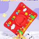Lotadilo Cute Case for iPad 9th/8th/7th Generation - Silicone 3D Design for Girls Women Girly Kawaii Funny Cartoon Soft Stand for iPad Case 9th/8th/7th Generation with Lanyard 10.2 Inch,Red Maliao