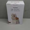 Knife Set,Astercook Kitchen Knife Set with Block 14-Piece Full Tang Stainless Steel Knives with Sharpener Dishwasher Safe and Anti-Slip Ergonomic Handle Valentine's Gift Utensils Set