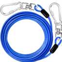 jenico Dog Tie Out Cable: 25ft Dog Lead for Yard - Heavy Duty Chain Leash Outside for Small Large Dogs Up to 500 lbs - Outdoor Dog Runner Tether (Blue)