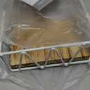 TJ.MOREE Ironing Board Hanger Wall Mount - Laundry Room Decor Iron and Ironing Board Holder with Large Storage Wooden Base Basket and Removable Hooks(T&V Shaped) Cream