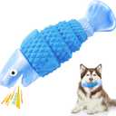 WinTour Tough Dog Toys for Aggressive Chewers, Indestructible Dog Chewers for Medium & Large Breeds, Squeaky Durable Chew Toys to Keep Them Busy, Reduce Boredom, Teeth Cleaning, Bacon Flavor (Blue Shark)