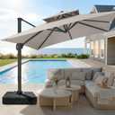 FLAME&SHADE 2-Piece Stand Weight Set for Outdoor Patio Cantilever Offset Umbrella Base 220lbs Black