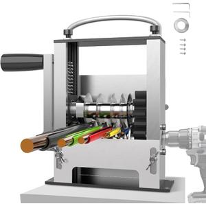 2-In-1 Wire Stripper Machine with Replacement Blade Sets, Manual & Drill Powered Wire Stripper Tool with 6 Channels & 5 Blades for 0.12" to 0.67" (3mm-17mm) Scrap Copper Wire