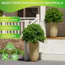 QCQHDU Set of 2 9 Gallon Tall Large planters for Outdoor/Indoor Plants of 12" Dia x 21" H Round Flower Pots Set Faux Stone Finish Front Door Patio Square Porch Planters with Tray, Beige, 21IN