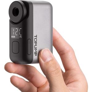 Tiny Pump Mini Bike Tire Pump with Gauge, 120PSI Portable Electric Bicycle Air Pump, Auto Stop, Type-C Rechargeable Battery with Presta and Schrader Valve