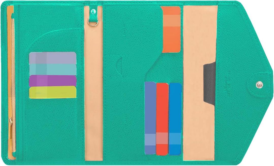 ZOPPEN Mulit-purpose Rfid Blocking Passport Holder Travel Wallet (Ver.4) Passport and Vaccine Card Holder ComboTri-fold Document Organizer Travel Essentials (One Size, #4 Baby Green)