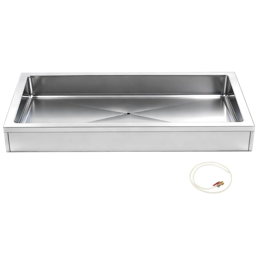 Large Ice Food Buffet Server, 48" L x 24" w x 8" h Cold Commercial Stainless Steel Buffet Tray with Cooling, Insulated Chilled Serving Tray for Food, Seafood, Fruit Display
