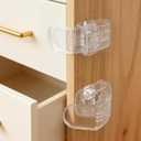 Roctee 6 Pack Drawer Baby Locks Clear, Baby Proof Locks for Side Drawers Pull Out Thin Dresser Kitchen Cabinet Bedside Tables, Safety Latch Child Proofing Clips