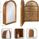 Kate and Laurel Hatherleigh Modern Arched Bathroom Cabinet with Mirror, 20 x 6 x 30, Rustic Brown, Decorative Wooden Bathroom Mirror with Storage for Bath Medicine Cabinet or Over-the-Toilet Storage