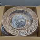 24" Rattan Pendant Lights Gold 6 Lights Rattan Chandelier Light Fixture 3-Tier Hand-Woven Rattans Chandelier Boho Wicker Pendant Light Rustic Fixtures for Dining Room Bedroom (Brown-Gold Finsh)