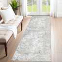 XLUEZ 2x7 Runner Rug for Hallway, Washable Modern Abstract Runner Rugs Neutral Soft Non Slip Kids Rug Stain Resistant Indoor Runners for Entryway Bedroom Kitchen Laundry Room(Beige Grey, 2'x7')