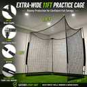 Neoaider 11 x 8 ft Golf Net, Golf Hitting Net with HD Impact Screen | 5-Ply Impact-Resistant Net, Target Cloth, Indoor Outdoor Golf cage for Backyard, Garage, Simulator, Full Swing Training